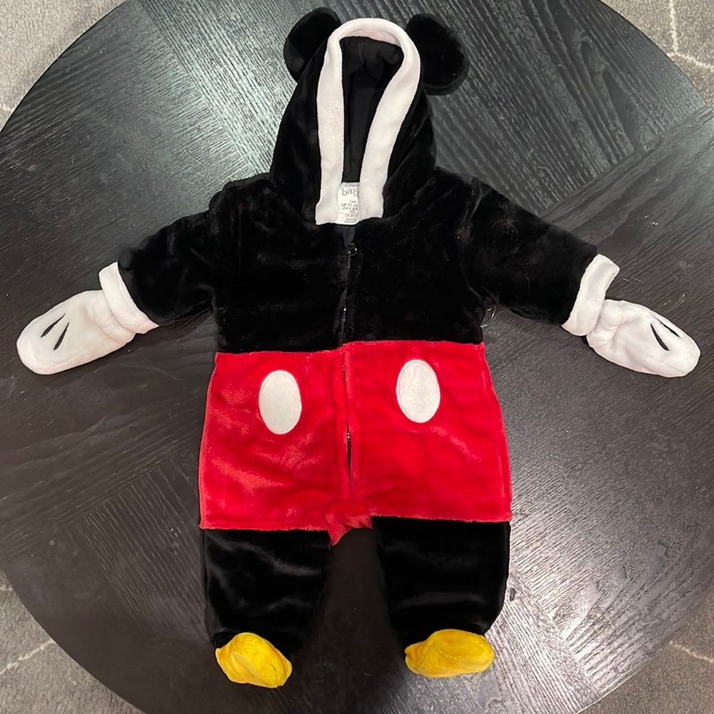Mickey Mouse Baby Fleece costume onesie 3-6M NEW